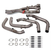 RACING TITANIUM MOTORCYCLE EXHAUST SYSTEM for BMW S1000RR M S1K S1000R 2019 - 2024

Set include:

Header
2-1 Merge Collectors
Mid pipe


Material: Titanium (can be made in Stainless Steel)

NOTE: Professional installation is required.

FEATURES:

Engineered Digital prototyping using 3D CAD design software, each car model chassis has been 3D laser scanned in the factor
Factory run all test cars on Italian 1200HP Dyno machine, to make the best performance design of exhaust
CNC bending machine accurately bends