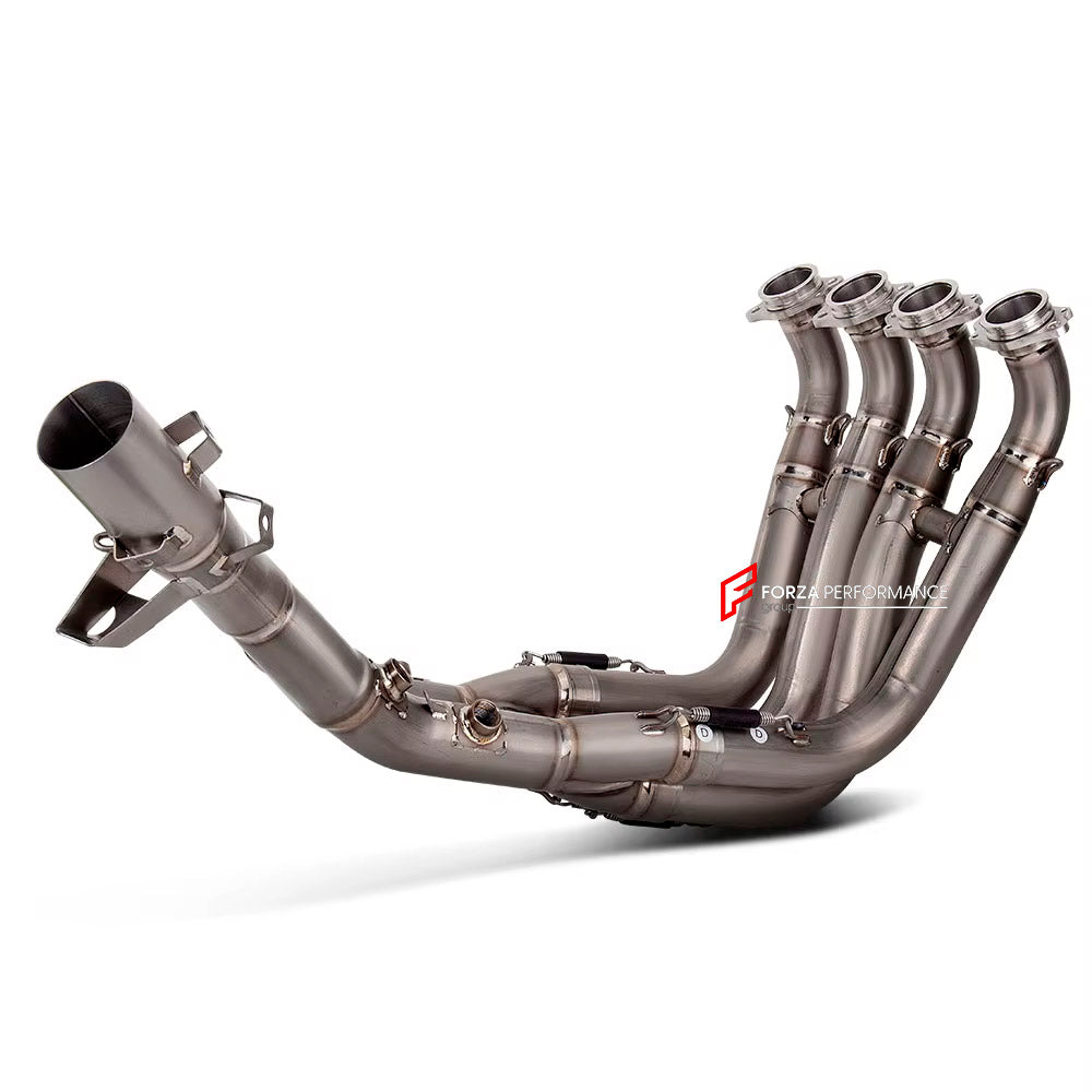 TITANIUM MOTORCYCLE EXHAUST SYSTEM for BMW S1000XR M1000XR 2020+

Set include:

Header
2-1 Merge Collectors
Mid pipe


Material: Titanium (can be made in Stainless Steel)

NOTE: Professional installation is required.

FEATURES:

Engineered Digital prototyping using 3D CAD design software, each car model chassis has been 3D laser scanned in the factor
Factory run all test cars on Italian 1200HP Dyno machine, to make the best performance design of exhaust
CNC bending machine accurately bends the tube accordin