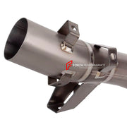 TITANIUM MOTORCYCLE EXHAUST SYSTEM for BMW S1000XR M1000XR 2020+

Set include:

Header
2-1 Merge Collectors
Mid pipe


Material: Titanium (can be made in Stainless Steel)

NOTE: Professional installation is required.

FEATURES:

Engineered Digital prototyping using 3D CAD design software, each car model chassis has been 3D laser scanned in the factor
Factory run all test cars on Italian 1200HP Dyno machine, to make the best performance design of exhaust
CNC bending machine accurately bends the tube accordin