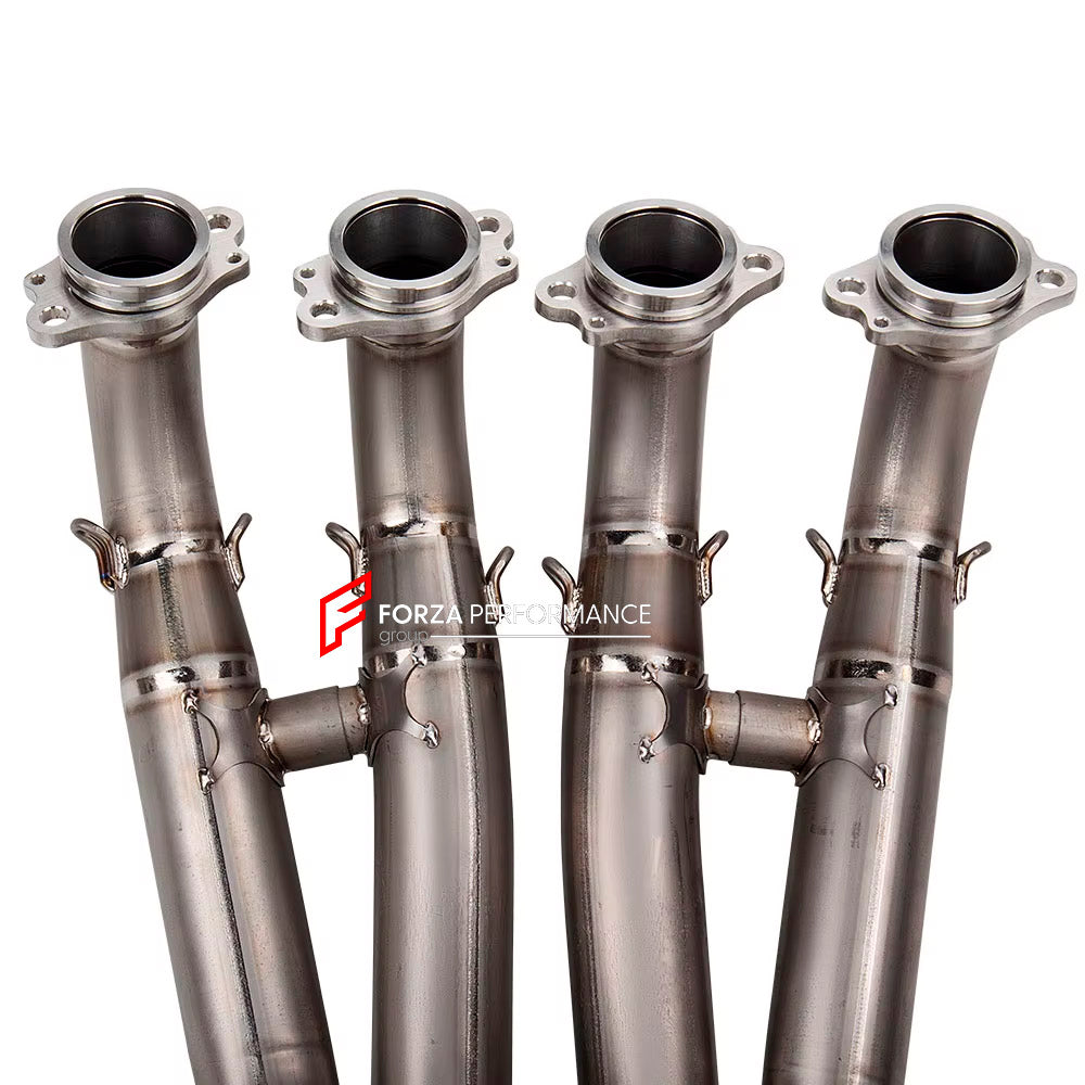 TITANIUM MOTORCYCLE EXHAUST SYSTEM for BMW S1000XR M1000XR 2020+

Set include:

Header
2-1 Merge Collectors
Mid pipe


Material: Titanium (can be made in Stainless Steel)

NOTE: Professional installation is required.

FEATURES:

Engineered Digital prototyping using 3D CAD design software, each car model chassis has been 3D laser scanned in the factor
Factory run all test cars on Italian 1200HP Dyno machine, to make the best performance design of exhaust
CNC bending machine accurately bends the tube accordin