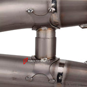 TITANIUM MOTORCYCLE EXHAUST SYSTEM for BMW S1000XR M1000XR 2020+

Set include:

Header
2-1 Merge Collectors
Mid pipe


Material: Titanium (can be made in Stainless Steel)

NOTE: Professional installation is required.

FEATURES:

Engineered Digital prototyping using 3D CAD design software, each car model chassis has been 3D laser scanned in the factor
Factory run all test cars on Italian 1200HP Dyno machine, to make the best performance design of exhaust
CNC bending machine accurately bends the tube accordin
