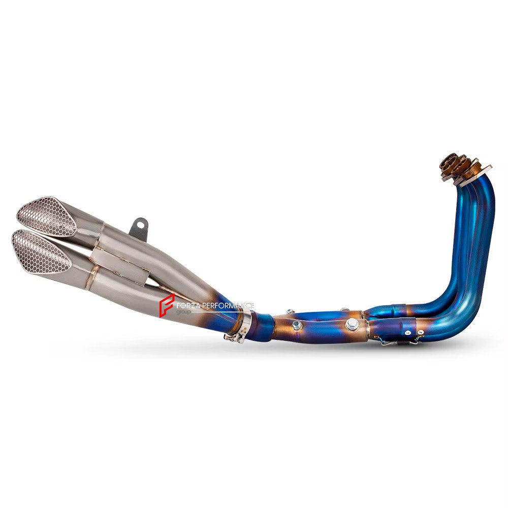 RACING TITANIUM MOTORCYCLE EXHAUST SYSTEM for BMW S1000RR M S1K S1000R 2019 - 2024

Set include:

Header
2-1 Merge Collectors
Mid pipe

Exhaust Slip On

Material: Titanium (can be made in Stainless Steel)

NOTE:&nbsp;Professional installation is required.

FEATURES:

Engineered Digital prototyping using 3D CAD design software, each car model chassis has been 3D laser scanned in the factor
Factory run all test cars on Italian 1200HP Dyno machine, to make the best performance design of exhaust
CNC bending mac