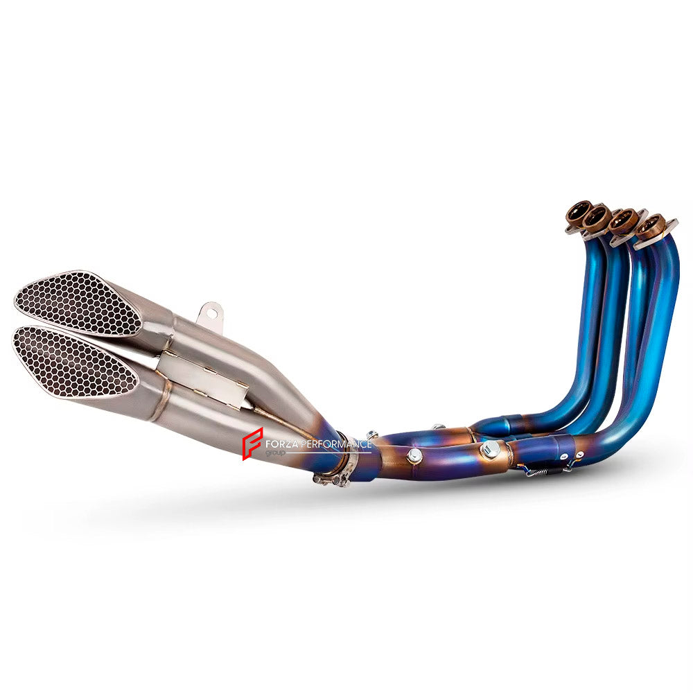 RACING TITANIUM MOTORCYCLE EXHAUST SYSTEM for BMW S1000RR M S1K S1000R 2019 - 2024

Set include:

Header
2-1 Merge Collectors
Mid pipe

Exhaust Slip On

Material: Titanium (can be made in Stainless Steel)

NOTE:&nbsp;Professional installation is required.

FEATURES:

Engineered Digital prototyping using 3D CAD design software, each car model chassis has been 3D laser scanned in the factor
Factory run all test cars on Italian 1200HP Dyno machine, to make the best performance design of exhaust
CNC bending mac