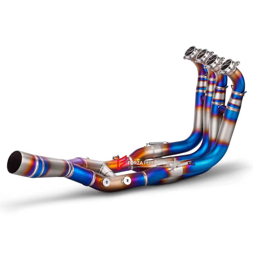 RACING TITANIUM MOTORCYCLE EXHAUST SYSTEM for BMW S1000RR M S1K S1000R

Set include:

Header
2-1 Merge Collectors
Mid pipe


Material: Titanium (can be made in Stainless Steel)

NOTE:&nbsp;Professional installation is required.

FEATURES:

Engineered Digital prototyping using 3D CAD design software, each car model chassis has been 3D laser scanned in the factor
Factory run all test cars on Italian 1200HP Dyno machine, to make the best performance design of exhaust
CNC bending machine accurately bends the tu