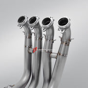 RACING TITANIUM MOTORCYCLE EXHAUST SYSTEM for BMW S1000RR S1000R 2019 - 2024
Set includes:

Header
4-2-1 Merge Collectors
Mid Pipe
Exhaust Slip On Muffler
Material: Titanium

NOTE: Professional installation is required.
Weight: 3.470 kg