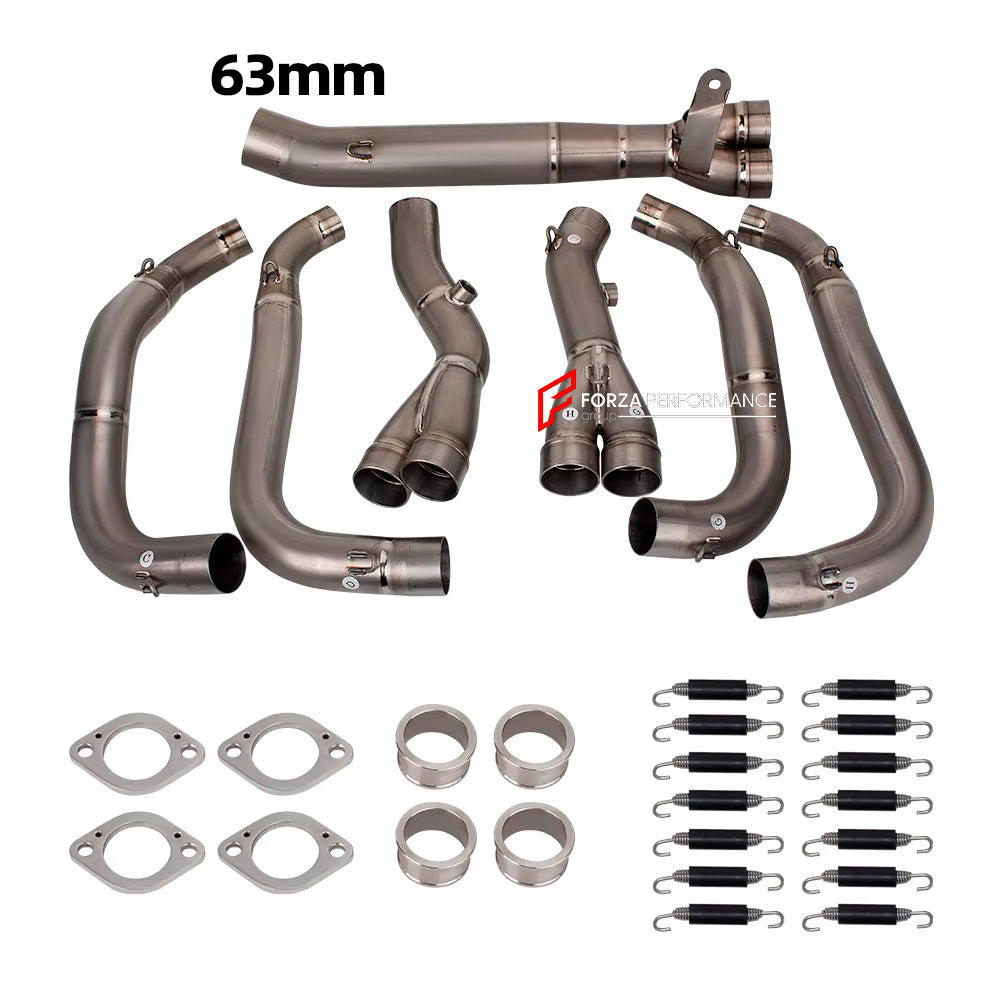 RACING TITANIUM MOTORCYCLE EXHAUST SYSTEM for SUZUKI GSX 1300R HAYABUSA GEN3 2021+

Set include:

Header
4-2-1 Merge Collectors
Mid pipe

Exhaust Slip On

Material: Titanium (can be made in Stainless Steel)

NOTE:&nbsp;Professional installation is required.

FEATURES:

Engineered Digital prototyping using 3D CAD design software, each car model chassis has been 3D laser scanned in the factor
Factory run all test cars on Italian 1200HP Dyno machine, to make the best performance design of exhaust
CNC bending m