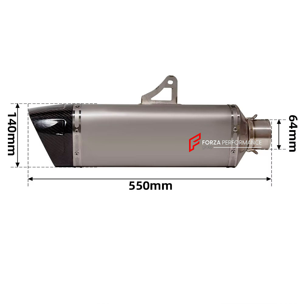 RACING TITANIUM MOTORCYCLE EXHAUST SYSTEM for SUZUKI GSX 1300R HAYABUSA GEN3 2021+

Set include:

Header
4-2-1 Merge Collectors
Mid pipe

Exhaust Slip On

Material: Titanium (can be made in Stainless Steel)

NOTE:&nbsp;Professional installation is required.

FEATURES:

Engineered Digital prototyping using 3D CAD design software, each car model chassis has been 3D laser scanned in the factor
Factory run all test cars on Italian 1200HP Dyno machine, to make the best performance design of exhaust
CNC bending m