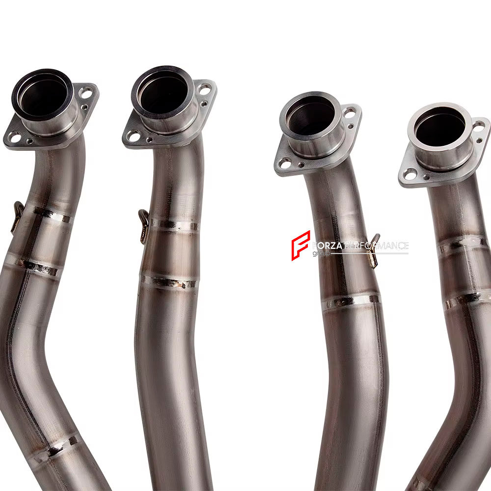 RACING TITANIUM MOTORCYCLE EXHAUST SYSTEM for SUZUKI GSX 1300R HAYABUSA GEN3 2021+

Set include:

Header
4-2-1 Merge Collectors
Mid pipe

Exhaust Slip On

Material: Titanium (can be made in Stainless Steel)

NOTE:&nbsp;Professional installation is required.

FEATURES:

Engineered Digital prototyping using 3D CAD design software, each car model chassis has been 3D laser scanned in the factor
Factory run all test cars on Italian 1200HP Dyno machine, to make the best performance design of exhaust
CNC bending m