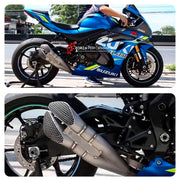 RACING TITANIUM MOTORCYCLE EXHAUST SYSTEM for SUZUKI GSXR 1000 GIXXER 2017 - 2024

Set include:

Header
2-1 Merge Collectors
Mid pipe

Exhaust Slip On

Material: Titanium (can be made in Stainless Steel)

NOTE: Professional installation is required.

FEATURES:

Engineered Digital prototyping using 3D CAD design software, each car model chassis has been 3D laser scanned in the factor
Factory run all test cars on Italian 1200HP Dyno machine, to make the best performance design of exhaust
CNC bending machine a
