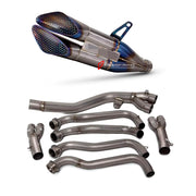 RACING TITANIUM MOTORCYCLE EXHAUST SYSTEM for SUZUKI GSXR 1000 GIXXER 2017 - 2024

Set include:

Header
2-1 Merge Collectors
Mid pipe

Exhaust Slip On

Material: Titanium (can be made in Stainless Steel)

NOTE: Professional installation is required.

FEATURES:

Engineered Digital prototyping using 3D CAD design software, each car model chassis has been 3D laser scanned in the factor
Factory run all test cars on Italian 1200HP Dyno machine, to make the best performance design of exhaust
CNC bending machine a