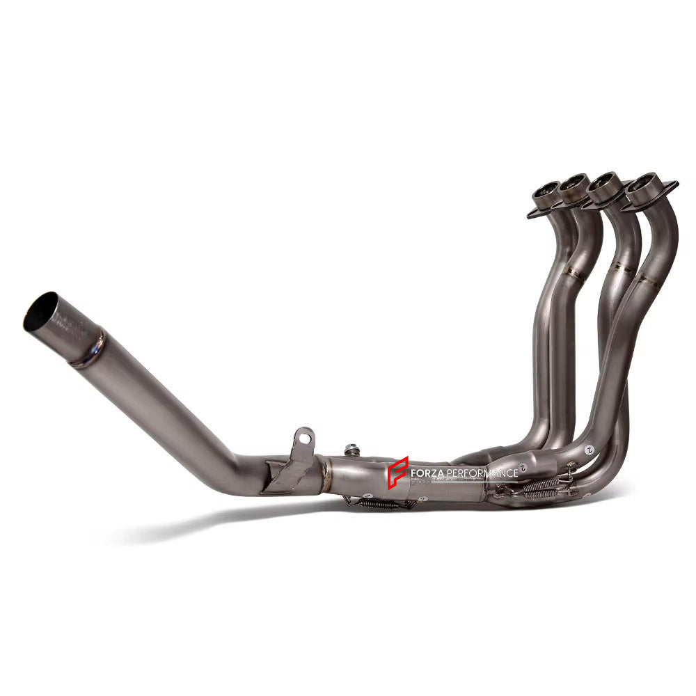 RACING TITANIUM MOTORCYCLE EXHAUST SYSTEM for SUZUKI GSXR 1000 GIXXER 2017 - 2024

Set include:

Header
2-1 Merge Collectors
Mid pipe

Exhaust Slip On

Material: Titanium (can be made in Stainless Steel)

NOTE: Professional installation is required.

FEATURES:

Engineered Digital prototyping using 3D CAD design software, each car model chassis has been 3D laser scanned in the factor
Factory run all test cars on Italian 1200HP Dyno machine, to make the best performance design of exhaust
CNC bending machine a