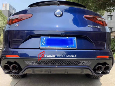 REAR BUMPER AND EXHAUST TIPS for ALFA ROMEO STELVIO 949  2017 - 2023  Set includes:  Rear Bumper Exhaust Tips