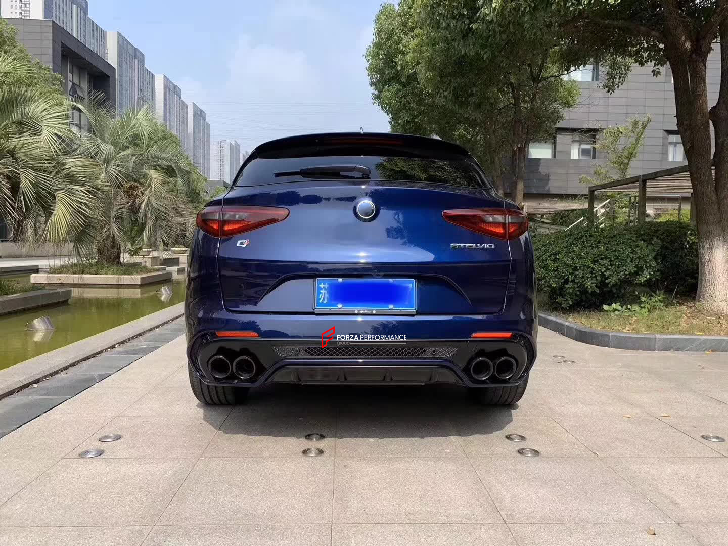 REAR BUMPER AND EXHAUST TIPS for ALFA ROMEO STELVIO 949  2017 - 2023  Set includes:  Rear Bumper Exhaust Tips