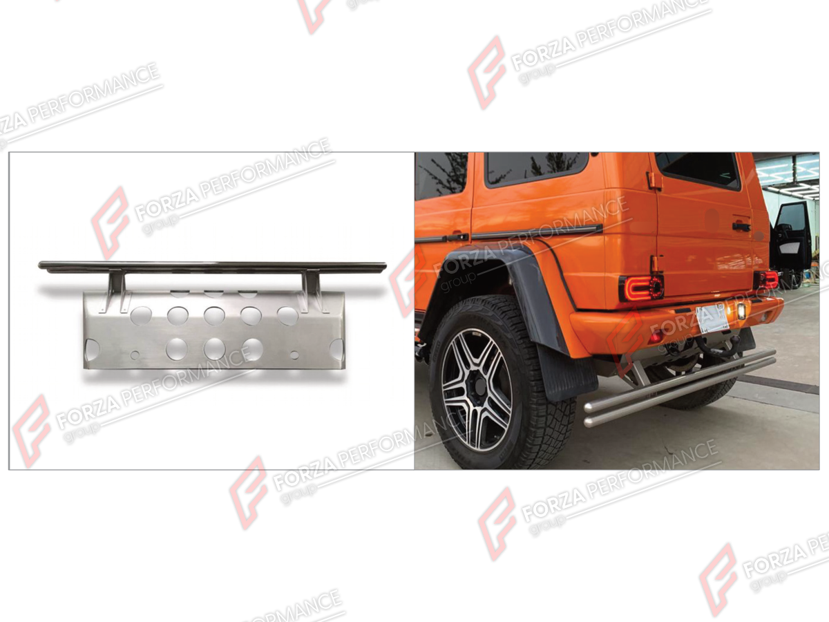 REAR BUMPER GUARD for MERCEDES-BENZ G-CLASS W463 G63 G65 G500 4X4 2008 - 2018

Set includes:
Rear Bumper Guard

Material: Plastic

NOTE: Professional installation is required.