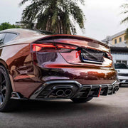 REAR DIFFUSER AND REAR BUMPER FINS for AUDI S5 B9.5 F5 FACELIFT 2020 - 2025

Set includes:
Rear Bumper Fins
Rear Diffuser

Material: Plastic

NOTE: Professional installation is required.