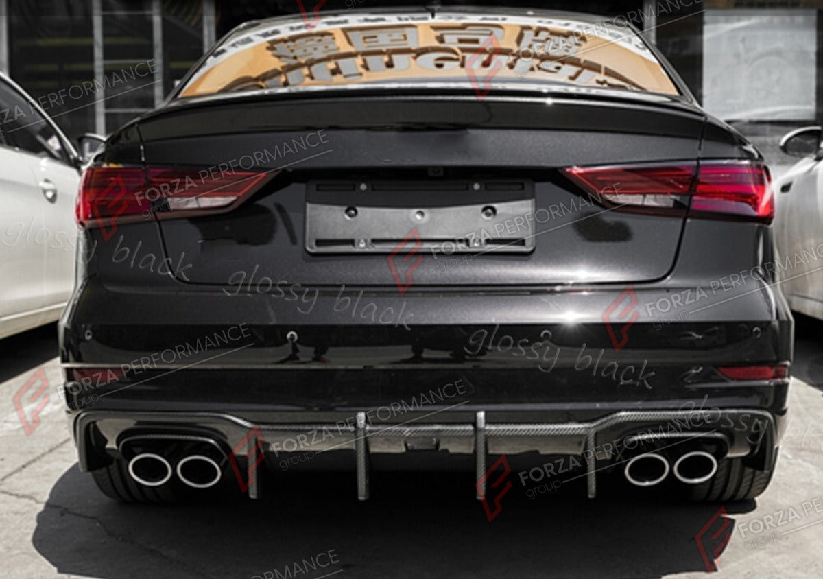REAR DIFFUSER for AUDI A3 SLINE S3 SEDAN 2017 - 2020 FORZA PERFORMANCE Custom Fit
Set includes:

Rear Diffuser
Material: Plastic

NOTE: Professional installation is required.

Why “Contact Us for Pricing”?
We don’t display fixed prices because our goal is to offer you the most competitive deal possible. Product costs often decrease over time, and by requesting a quote, you’ll receive our most up-to-date price on market.

SECURED PAYMENT METHODS
PayPal (+4.4% fee)
Visa / Mastercard / American Express (throug