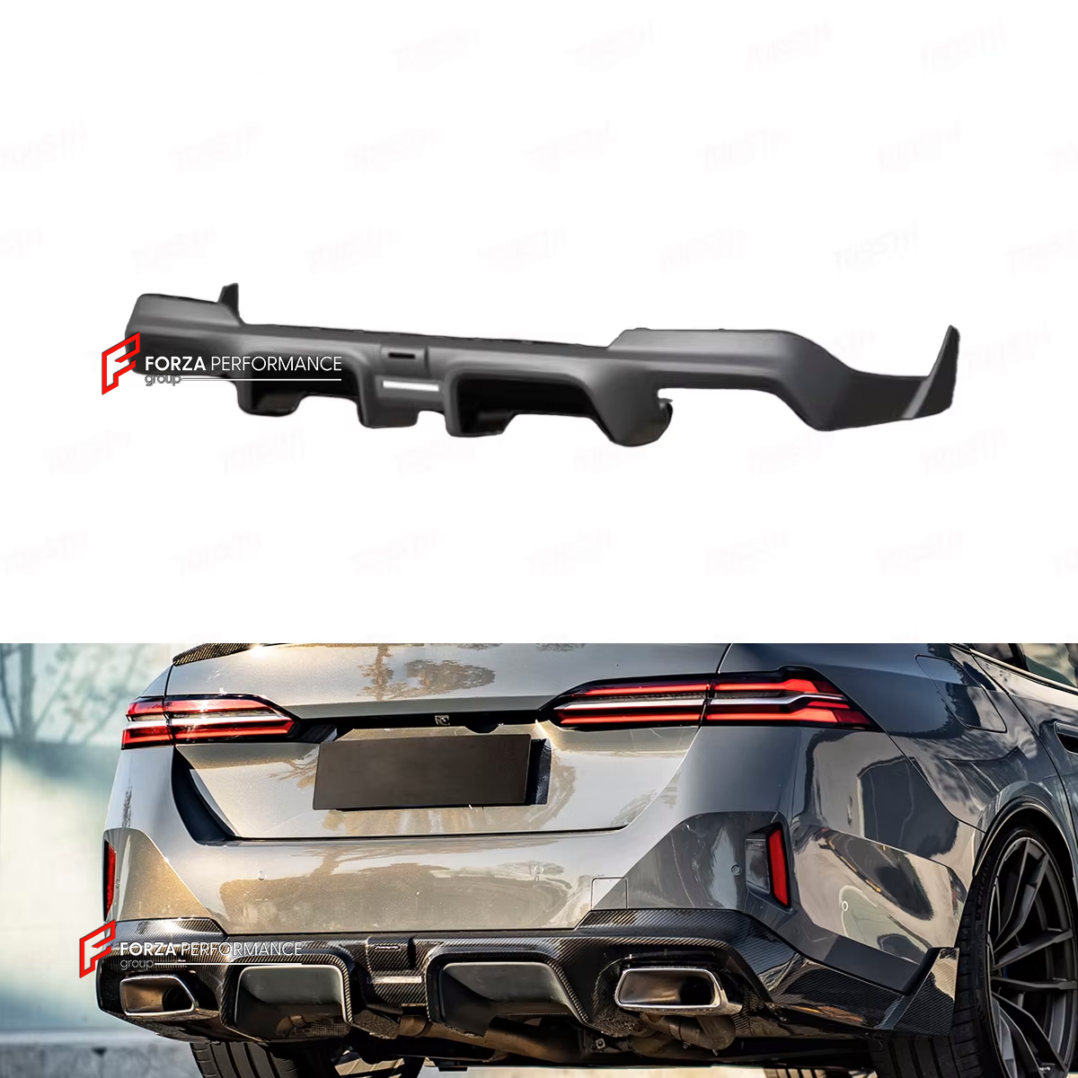CARBON REAR DIFFUSER for BMW 5 SERIES G60 G68 2023+

Set includes:

Rear Diffuser

Material: Carbon Fiber

Note: Professinal installation is required