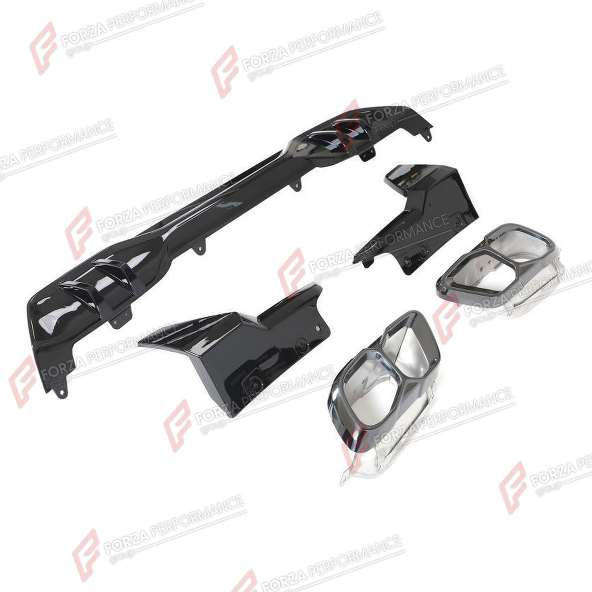 REAR DIFFUSER for BMW X5 G05 LCI M SPORT 2023+ FORZA PERFORMANCE Custom Fit
Set includes:

Rear Diffuser
Rear Canards
Exhaust Tips
Material: Plastic

NOTE: Professional installation is required.

Why “Contact Us for Pricing”?
We don’t display fixed prices because our goal is to offer you the most competitive deal possible. Product costs often decrease over time, and by requesting a quote, you’ll receive our most up-to-date price on market.

SECURED PAYMENT METHODS
PayPal (+4.4% fee)
Visa / Mastercard / Amer
