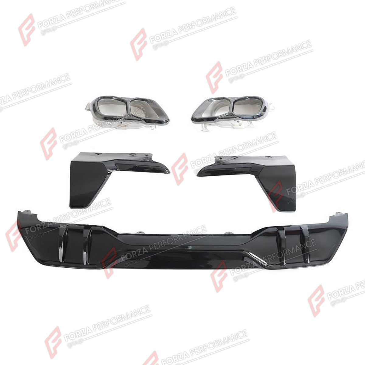 REAR DIFFUSER for BMW X5 G05 LCI M SPORT 2023+ FORZA PERFORMANCE Custom Fit
Set includes:

Rear Diffuser
Rear Canards
Exhaust Tips
Material: Plastic

NOTE: Professional installation is required.

Why “Contact Us for Pricing”?
We don’t display fixed prices because our goal is to offer you the most competitive deal possible. Product costs often decrease over time, and by requesting a quote, you’ll receive our most up-to-date price on market.

SECURED PAYMENT METHODS
PayPal (+4.4% fee)
Visa / Mastercard / Amer
