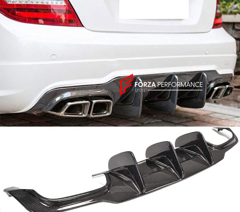 C1500 Rear Diffuser CARBON FIBER REAR DIFFUSER FOR MERCEDES-BENZ C-CLASS W204 C300 C350 C6 ...