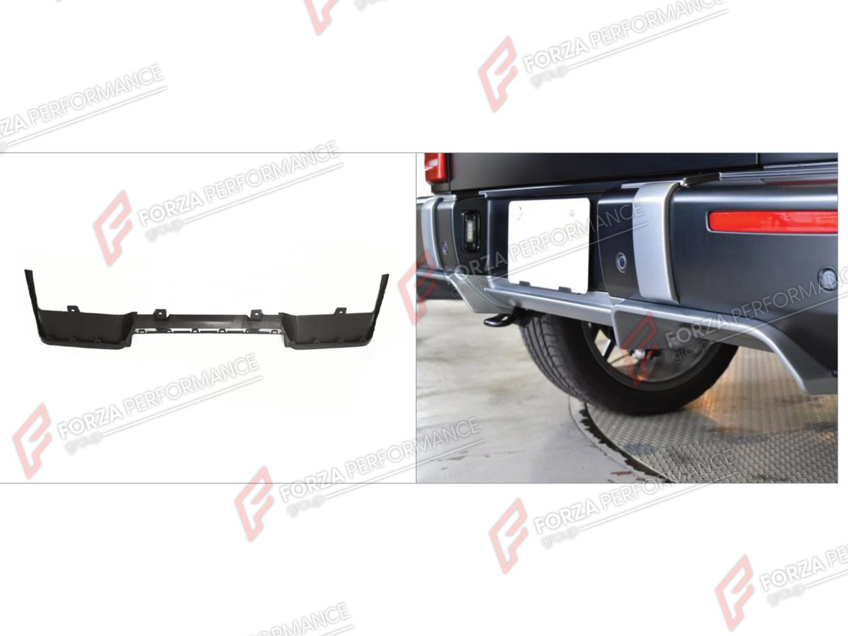REAR DIFFUSER for MERCEDES-BENZ G-CLASS W464 G63 2019 - 2024

Set includes:
Rear Diffuser

Material: Plastic

NOTE: Professional installation is required.