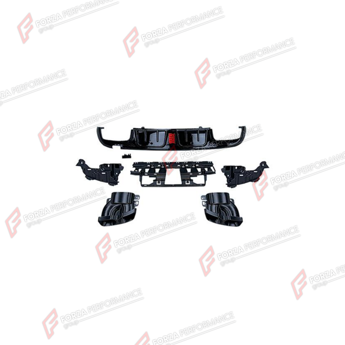 REAR DIFFUSER WITH EXHAUST TIPS for MERCEDES-BENZ C-CLASS W205 2014 - 2022 FORZA PERFORMANCE custom fit BBRS Style

Set includes:
Rear Diffuser
Exhaust Tips

Material: Plastic, Stainless Steel

NOTE: Professional installation is required.