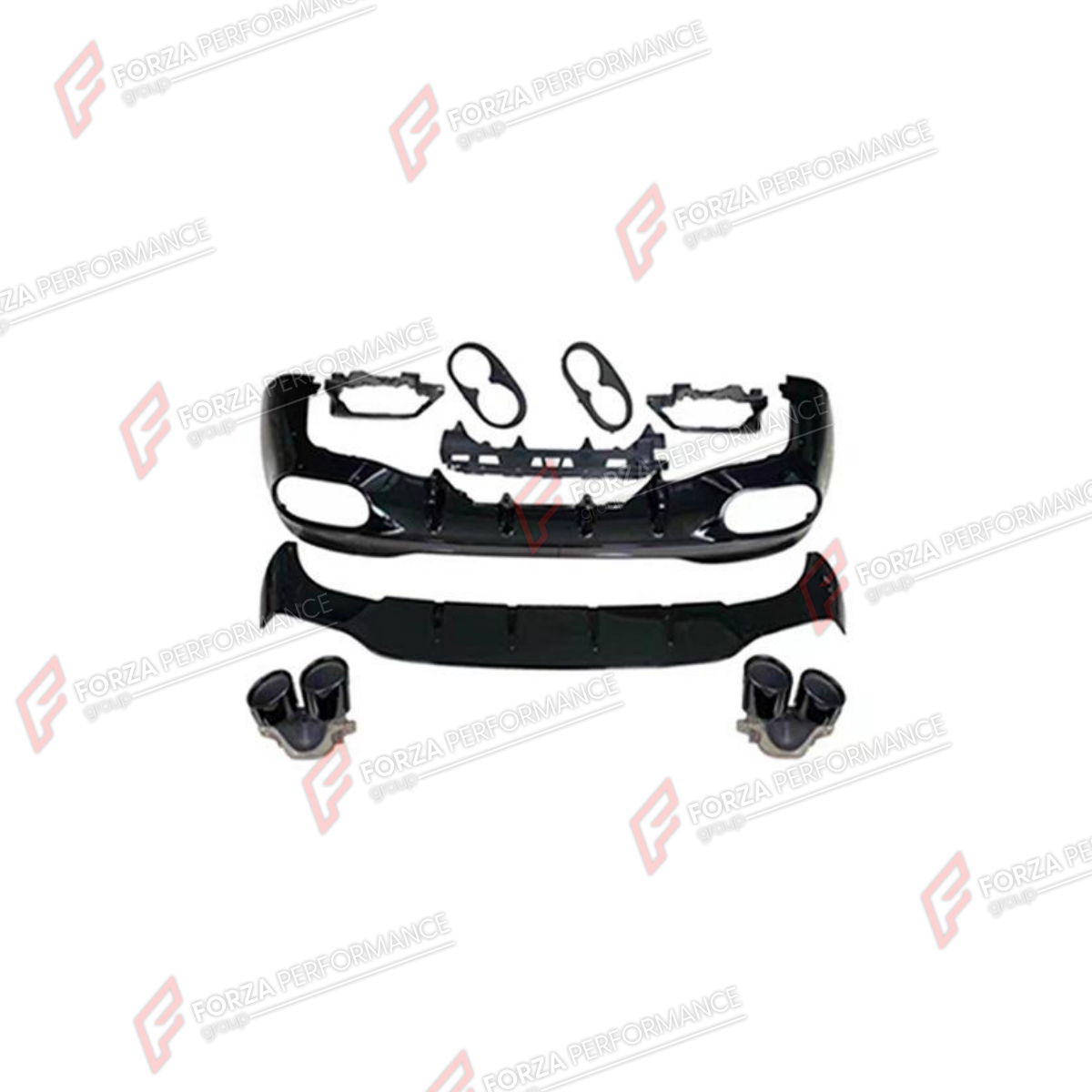 REAR DIFFUSER WITH EXHAUST TIPS for MERCEDES-BENZ CLA-CLASS C118 2019 - 2023 FORZA PERFORMANCE custom fit CLA45 AMG Style

Set includes:
Rear Diffuser
Exhaust Tips

Material: Plastic, Stainless Steel

NOTE: Professional installation is required.