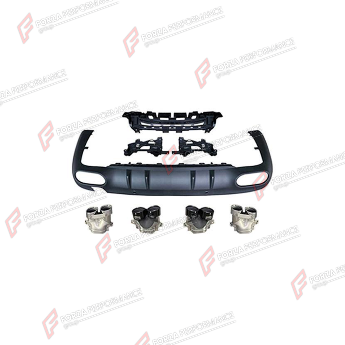 REAR DIFFUSER WITH EXHAUST TIPS for MERCEDES-BENZ CLS-CLASS C257 2018 - 2022 FORZA PERFORMANCE custom fit CLS53 AMG Style

Set includes:
Rear Diffuser
Exhaust Tips

Material: Plastic, Stainless Steel

NOTE: Professional installation is required.