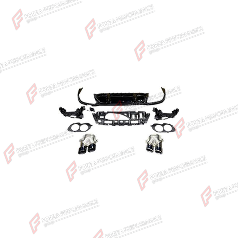 REAR DIFFUSER WITH EXHAUST TIPS for MERCEDES-BENZ E-CLASS W213 2016 - 2023