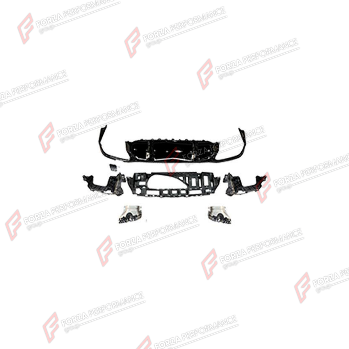REAR DIFFUSER WITH EXHAUST TIPS for MERCEDES-BENZ E-CLASS W213 2016 - 2023 FORZA PERFORMANCE custom fit E63 AMG Style

Set includes:
Rear Diffuser
Exhaust Tips

Material: Plastic, Stainless Steel

NOTE: Professional installation is required.