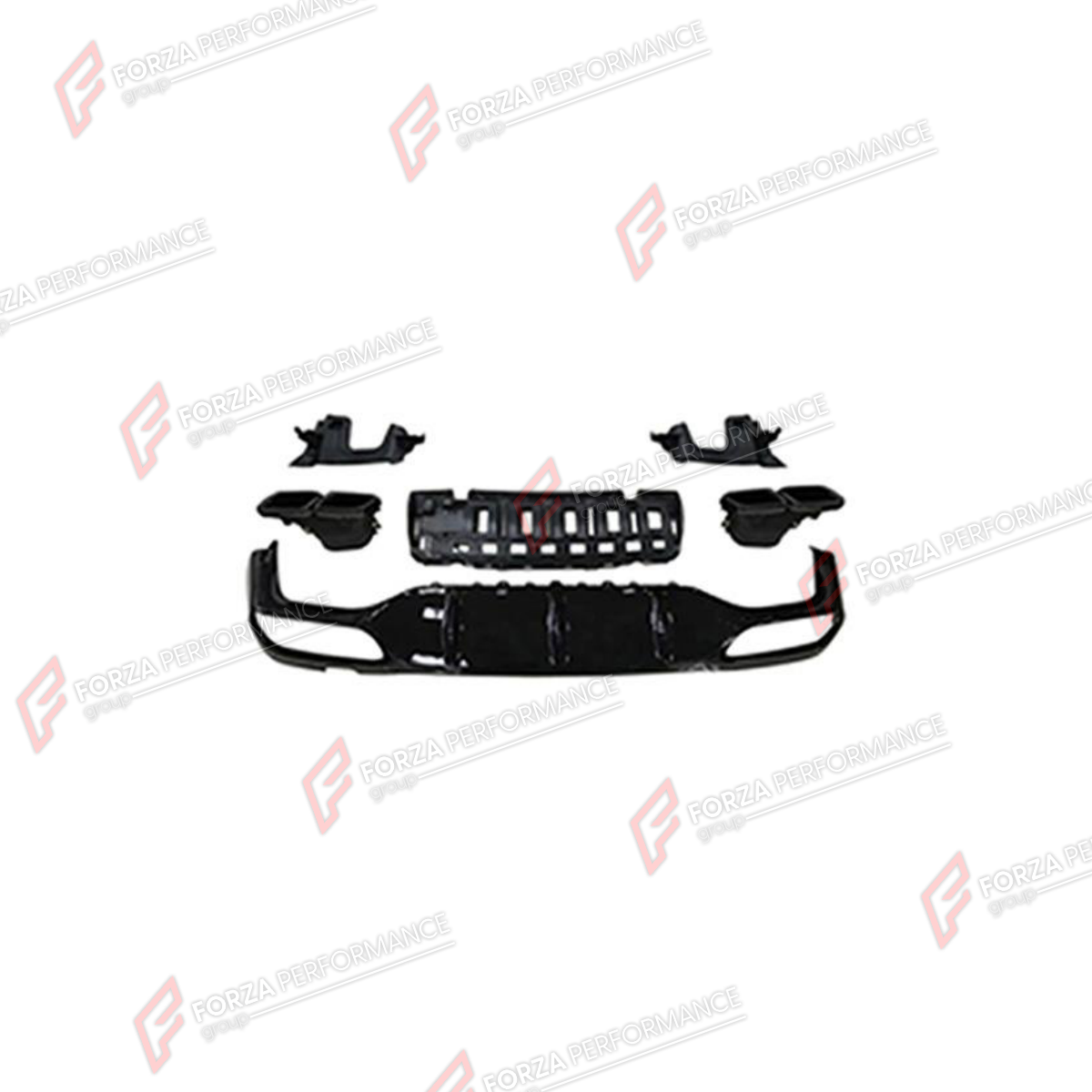 REAR DIFFUSER WITH EXHAUST TIPS for MERCEDES-BENZ E-CLASS W213 2016 - 2023 FORZA PERFORMANCE custom fit E63 AMG Style

Set includes:
Rear Diffuser
Exhaust Tips

Material: Plastic, Stainless Steel

NOTE: Professional installation is required.