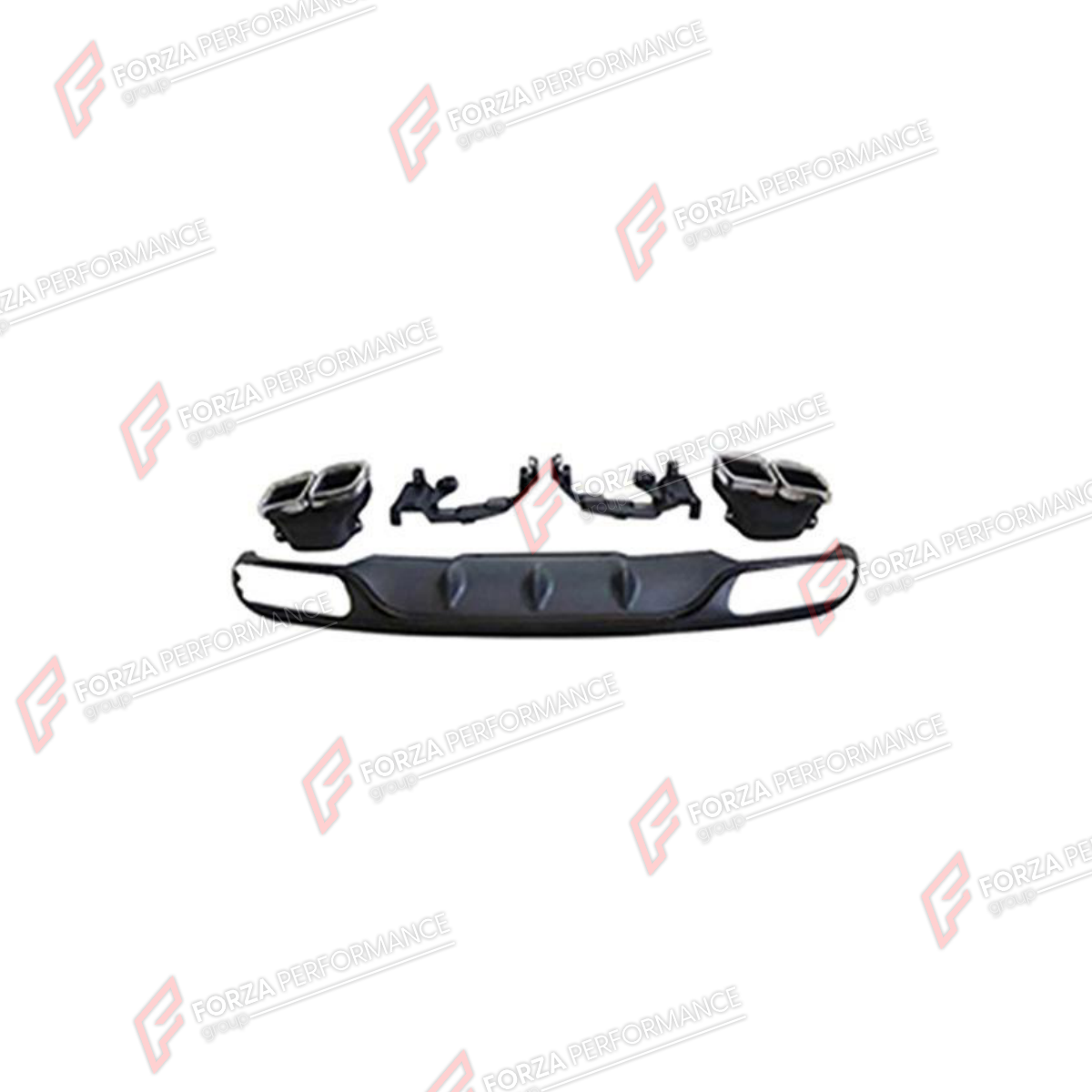 REAR DIFFUSER WITH EXHAUST TIPS for MERCEDES-BENZ E-CLASS W213 2016 - 2023 FORZA PERFORMANCE custom fit E63 AMG Style

Set includes:
Rear Diffuser
Exhaust Tips

Material: Plastic, Stainless Steel

NOTE: Professional installation is required.