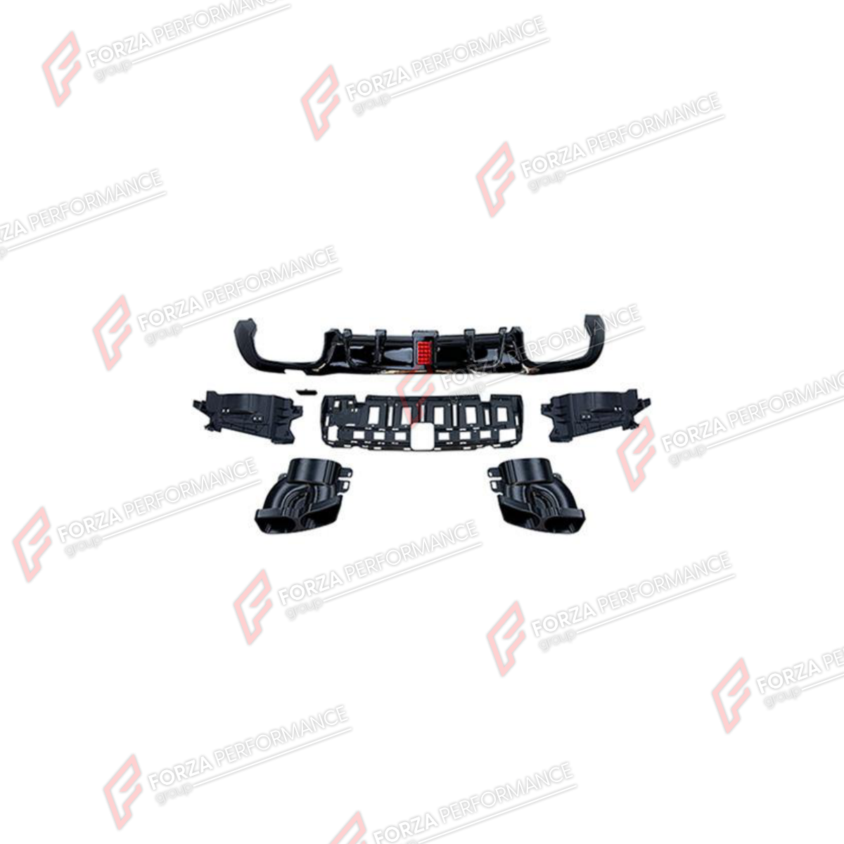 REAR DIFFUSER WITH EXHAUST TIPS for MERCEDES-BENZ E-CLASS W213 2016 - 2023 FORZA PERFORMANCE custom fit BBRS Style

Set includes:
Rear Diffuser
Exhaust Tips

Material: Plastic, Stainless Steel

NOTE: Professional installation is required.