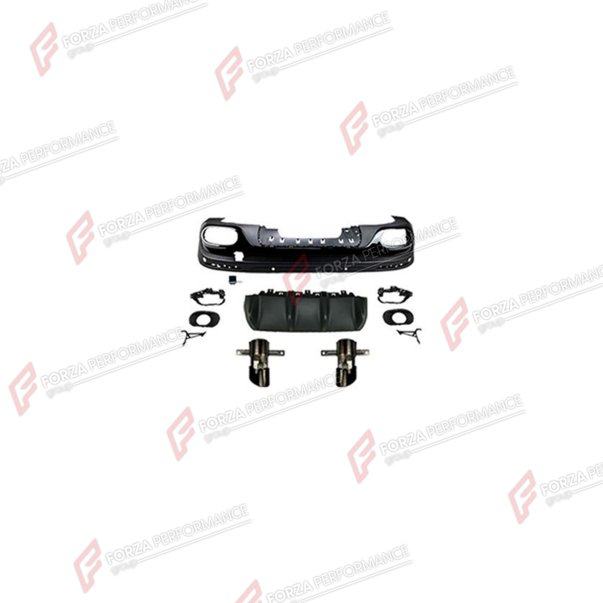 REAR DIFFUSER WITH EXHAUST TIPS for MERCEDES-BENZ GLB-CLASS X247 2019 - 2023 FORZA PERFORMANCE custom fit GLB35 AMG Style

Set includes:
Rear Diffuser
Exhaust Tips

Material: Plastic, Stainless Steel

NOTE: Professional installation is required.