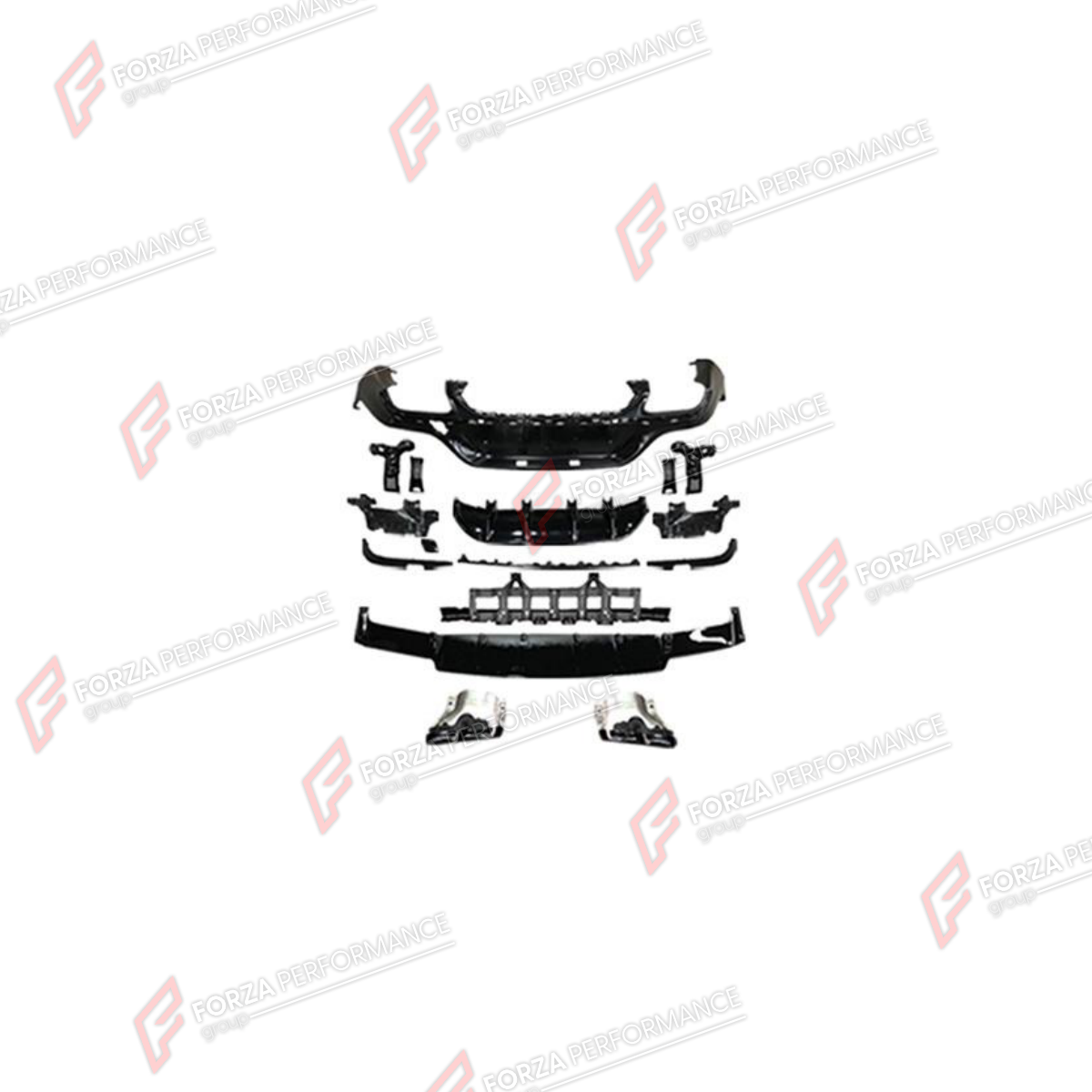 REAR DIFFUSER WITH EXHAUST TIPS for MERCEDES-BENZ GLC-CLASS COUPE C253 2016 - 2023 FORZA PERFORMANCE custom fit GLC63 AMG Style

Set includes:
Rear Diffuser
Exhaust Tips

Material: Plastic, Stainless Steel

NOTE: Professional installation is required.