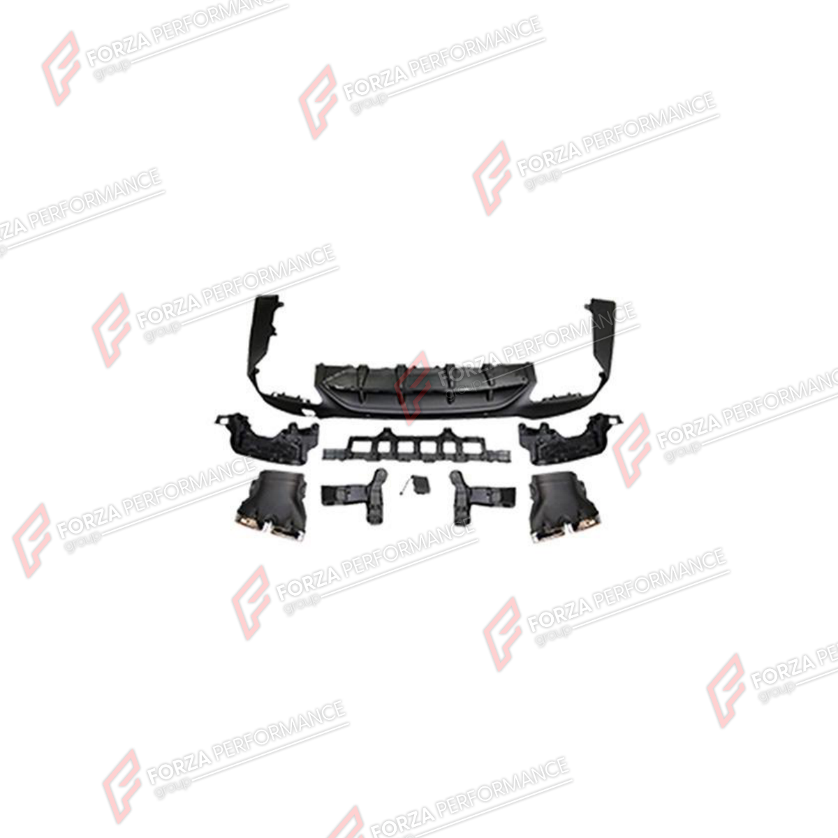 REAR DIFFUSER WITH EXHAUST TIPS for MERCEDES-BENZ GLC-CLASS X253 2015 - 2023 FORZA PERFORMANCE custom fit GLC63 AMG Style

Set includes:
Rear Diffuser
Exhaust Tips

Material: Plastic, Stainless Steel

NOTE: Professional installation is required.