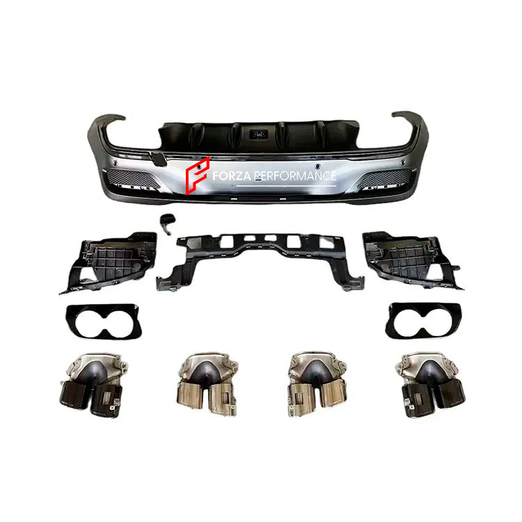 REAR DIFFUSER with EXHAUST TIPS for MERCEDES BENZ GLE 53 COUPE C167 2019+

Set includes:

Rear Diffuser
Exhaust Tips
Brackets

Material: Plastic

Note: Professional installation is required

Important: Black and Silver painted variations are available.