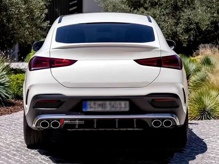 REAR DIFFUSER with EXHAUST TIPS for MERCEDES BENZ GLE 53 COUPE C167 2019+

Set includes:

Rear Diffuser
Exhaust Tips
Brackets

Material: Plastic

Note: Professional installation is required

Important: Black and Silver painted variations are available.
