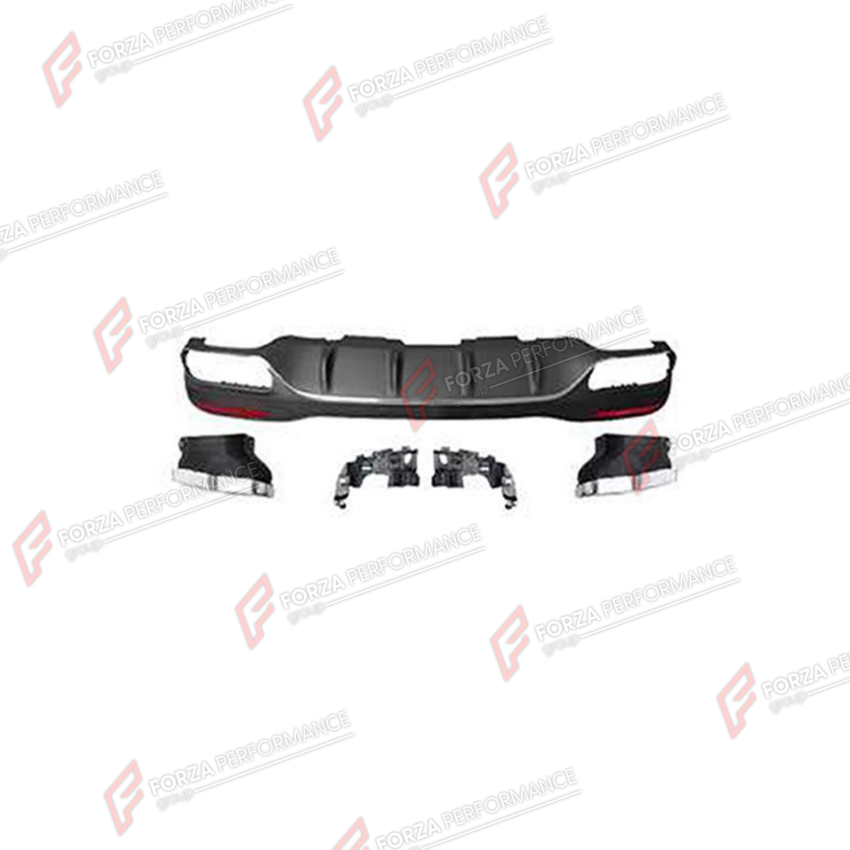REAR DIFFUSER WITH EXHAUST TIPS for MERCEDES-BENZ GLE-CLASS W166 2015 - 2019 FORZA PERFORMANCE custom fit GLE63 AMG Style

Set includes:
Rear Diffuser
Exhaust Tips

Material: Plastic, Stainless Steel

NOTE: Professional installation is required.