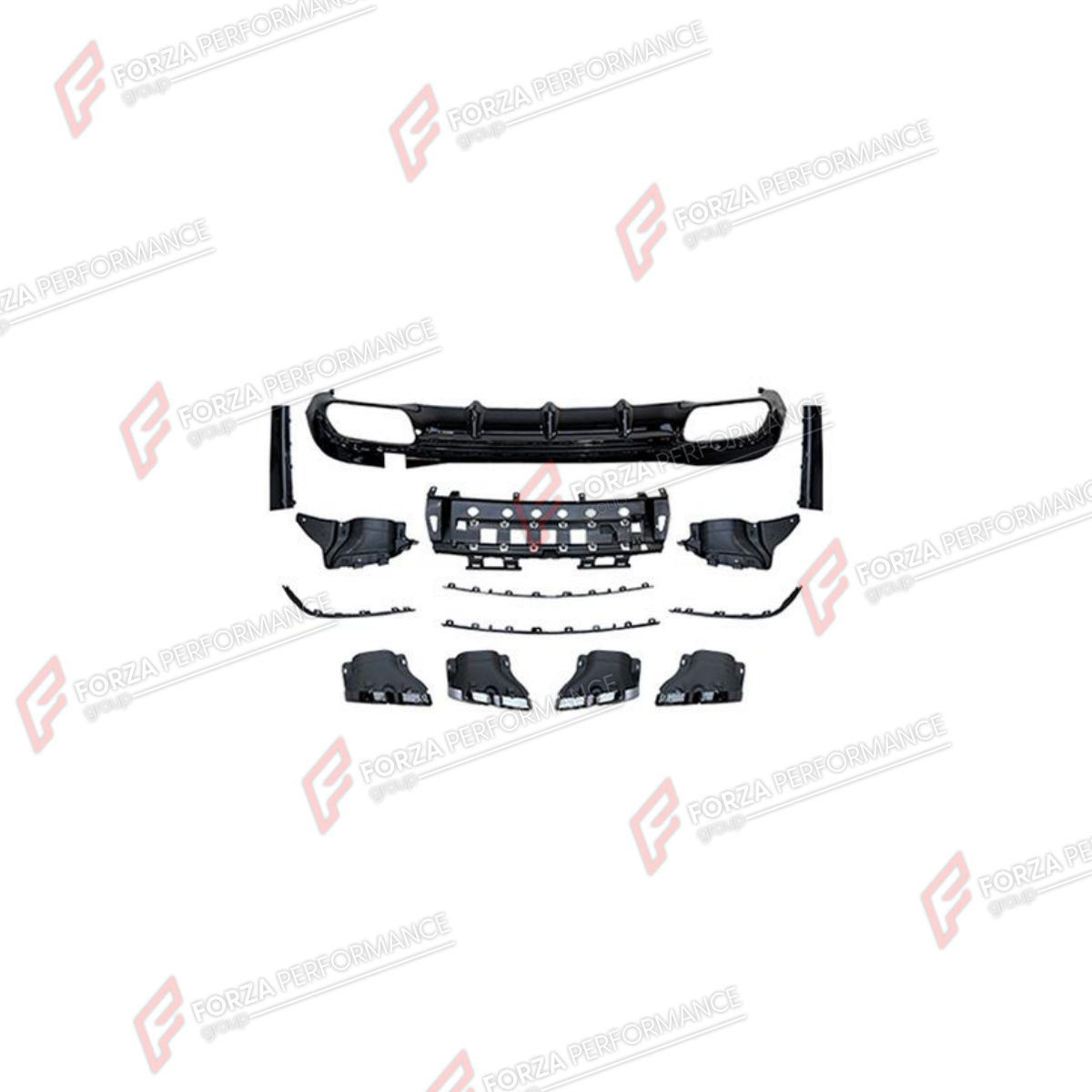 REAR DIFFUSER WITH EXHAUST TIPS for MERCEDES-BENZ S-CLASS W223 2020 - 2026 FORZA PERFORMANCE custom fit S63 AMG Style

Set includes:
Rear Diffuser
Exhaust Tips

Material: Plastic, Stainless Steel

NOTE: Professional installation is required.
