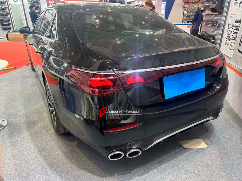 REAR DIFFUSER WITH SILVER EXHAUST TIPS for MERCEDES BENZ E-CLASS W214 E53 STYLE 2024+