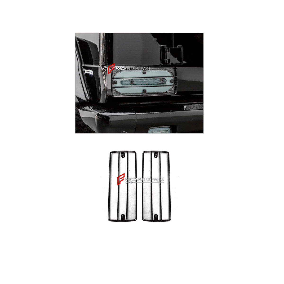 REAR LIGHT COVERS for MERCEDES-BENZ G-CLASS W463 2008 - 2018

Set includes:
Rear Light Covers

Material: Plastic

NOTE: Professional installation is required.