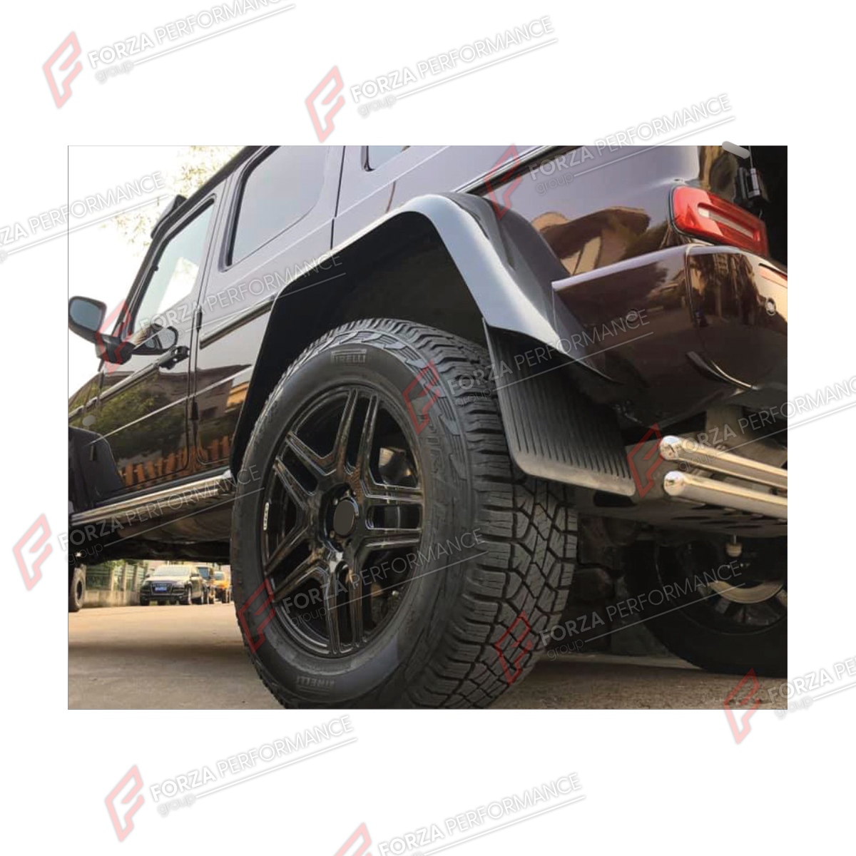 REAR MUD FLAPS for MERCEDES-BENZ G-CLASS W464 2019 - 2024

Set includes:
Rear Mud Flaps

Material: Plastic

NOTE: Professional installation is required.