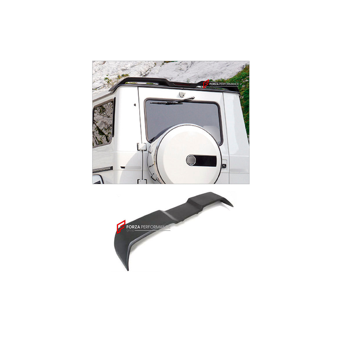REAR SPOILER WING for MERCEDES-BENZ G-CLASS W463 G63 2008 - 2018 FORZA PERFORMANCE custom fit WD Style

Set includes:
Rear Spoiler Wing

Material: Plastic

NOTE: Professional installation is required.