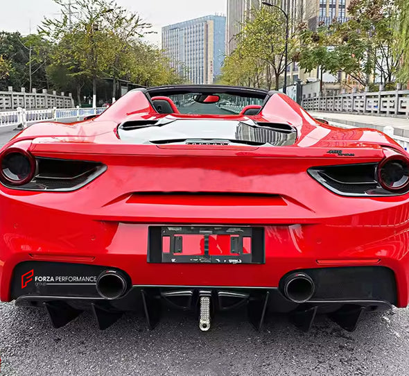 DRY CARBON FIBER REAR DIFFUSER SC Style for FERRARI 488 GTB 2015 - 2019