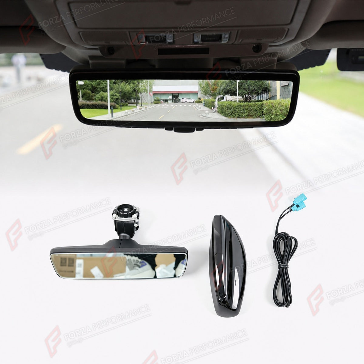 REARVIEW MIRROR for LAND ROVER DEFENDER 90 110 130 L663 2020+
Set includes:

LCD Rearview Mirror
Roof Shark Fin Antenna with Integrated HD Camera

NOTE: Professional installation is required.