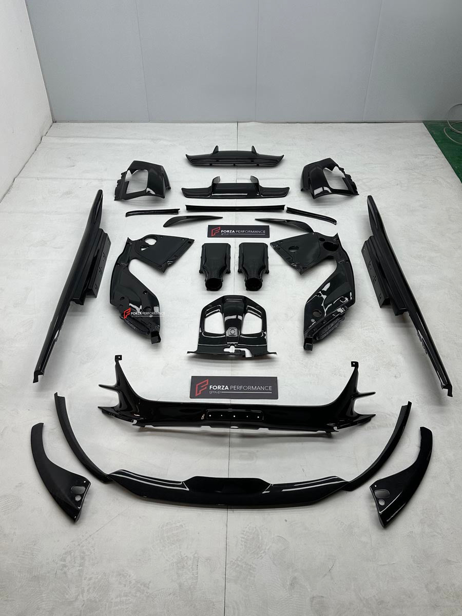 REPLACEMENT CARBON BODY KIT for FERRARI 812 SUPERFAST GTS 2017 - 2024 Forza Performance Custom Fit OEM NOVITEC
Set includes:

Front Bumper
Front Lip
Front Canards
Side Skirts
Air Intake Ducts
Rear Bumper
Rear Diffuser
Rear Spoiler
Material: Carbon

NOTE: Professional installation is required.