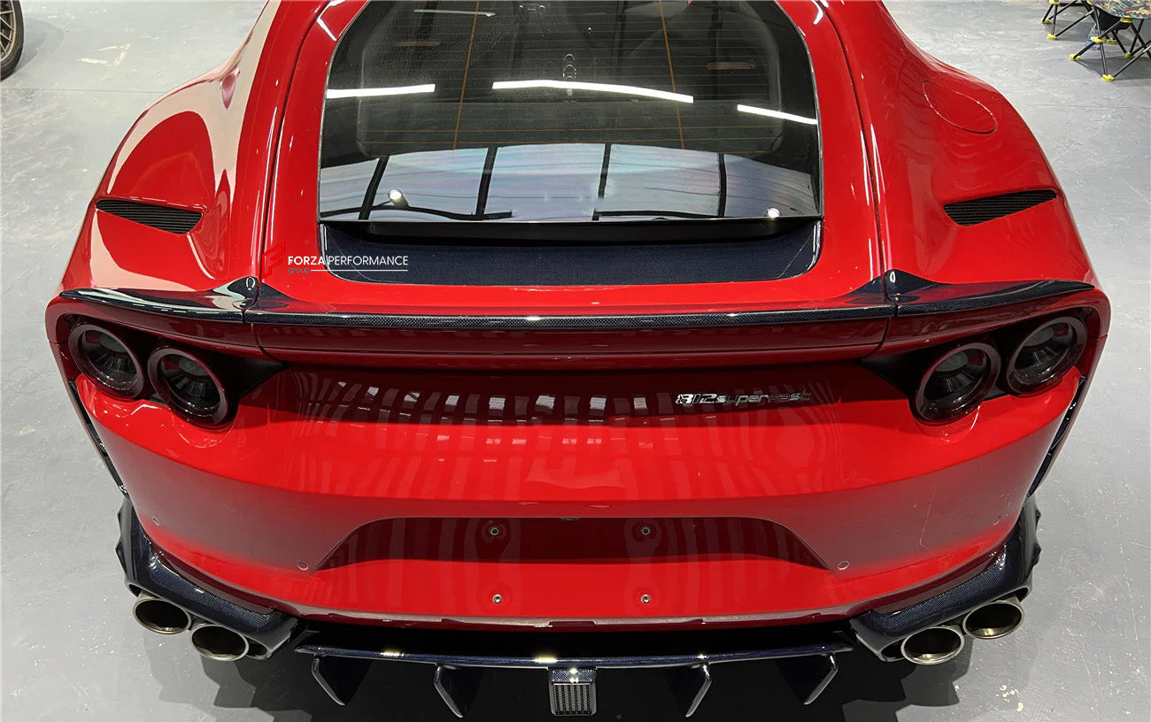 REPLACEMENT CARBON BODY KIT for FERRARI 812 SUPERFAST GTS 2017+

Set includes:

Front Splitter
Engine Bay Panels
Door Seals
Side Skirts
Rear Hood / Bonnet Lower Insert
Rear Lip
Rear Diffuser

Material: Dry Carbon

Note: Professional installation is required
