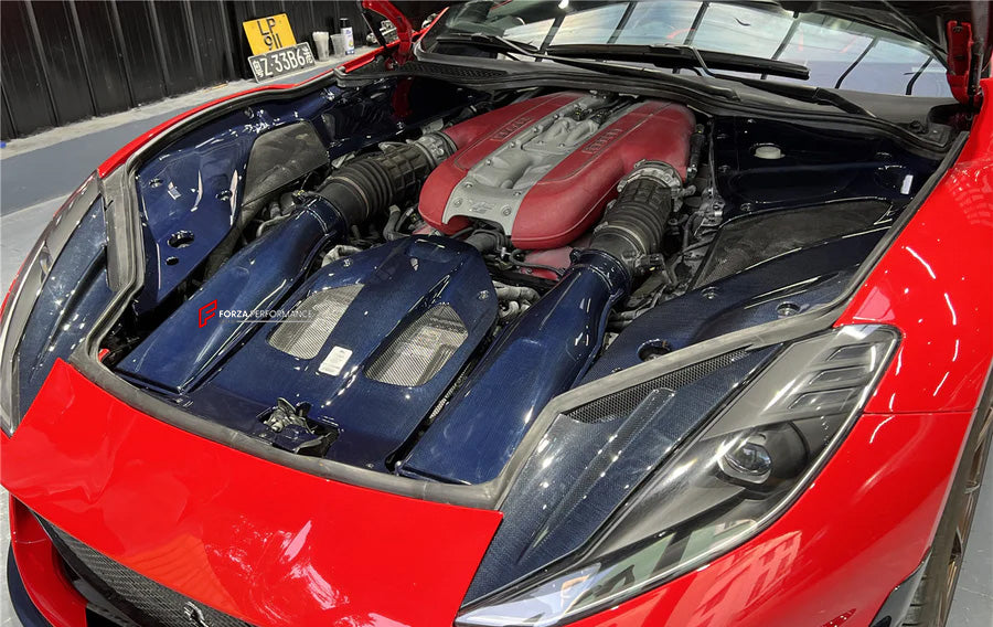REPLACEMENT CARBON BODY KIT for FERRARI 812 SUPERFAST GTS 2017+

Set includes:

Front Splitter
Engine Bay Panels
Door Seals
Side Skirts
Rear Hood / Bonnet Lower Insert
Rear Lip
Rear Diffuser

Material: Dry Carbon

Note: Professional installation is required