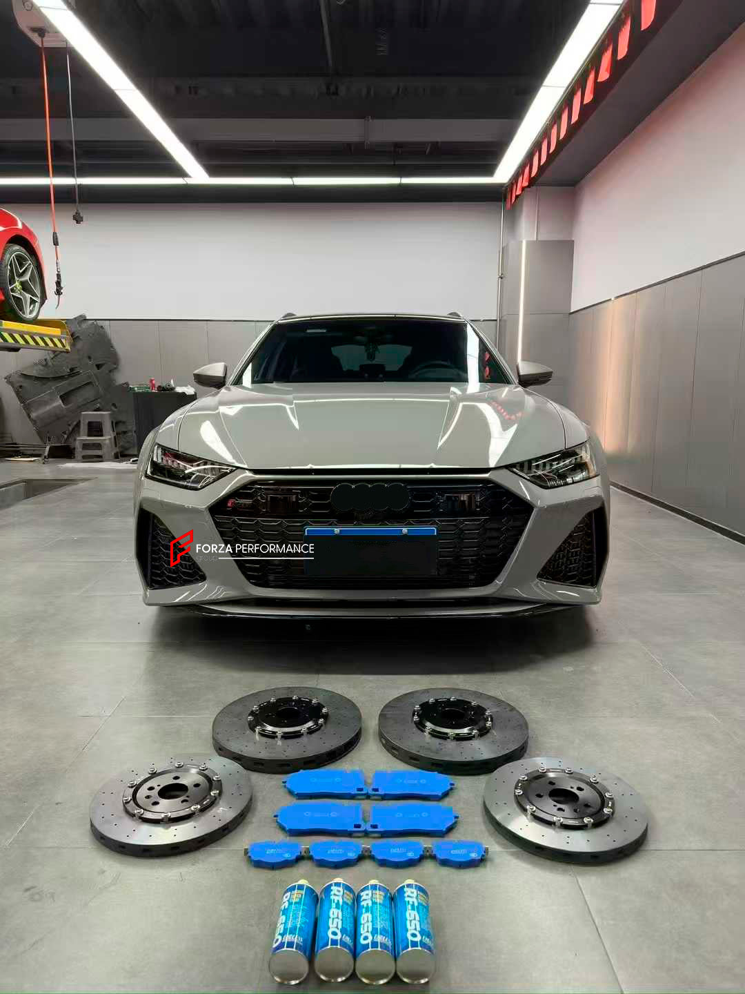 REPLACEMENT CARBON CERAMIC BRAKE DISK ROTORS for AUDI RS6 C8 2019+

Forza Performance Group offers various types of big brake kits, all types of aftermarket brake calipers, as well as genuine original brands of all types, such as AP Racing, Brembo, Akebono, AMG, M Performance, Audi, Porsche, Lamborghini, Toyota TRD, etc.

In the photos above you can see an installed Forza Performance Group set of carbon ceramic discs for the AUDI RS6 C8 2019+ with 420mm/368mm brake rotors.

Material: Carbon Ceramic

Current
